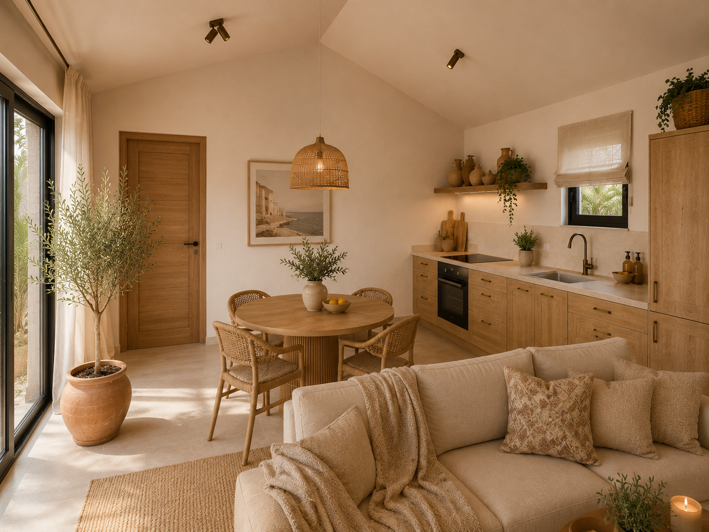 Living room and kitchen